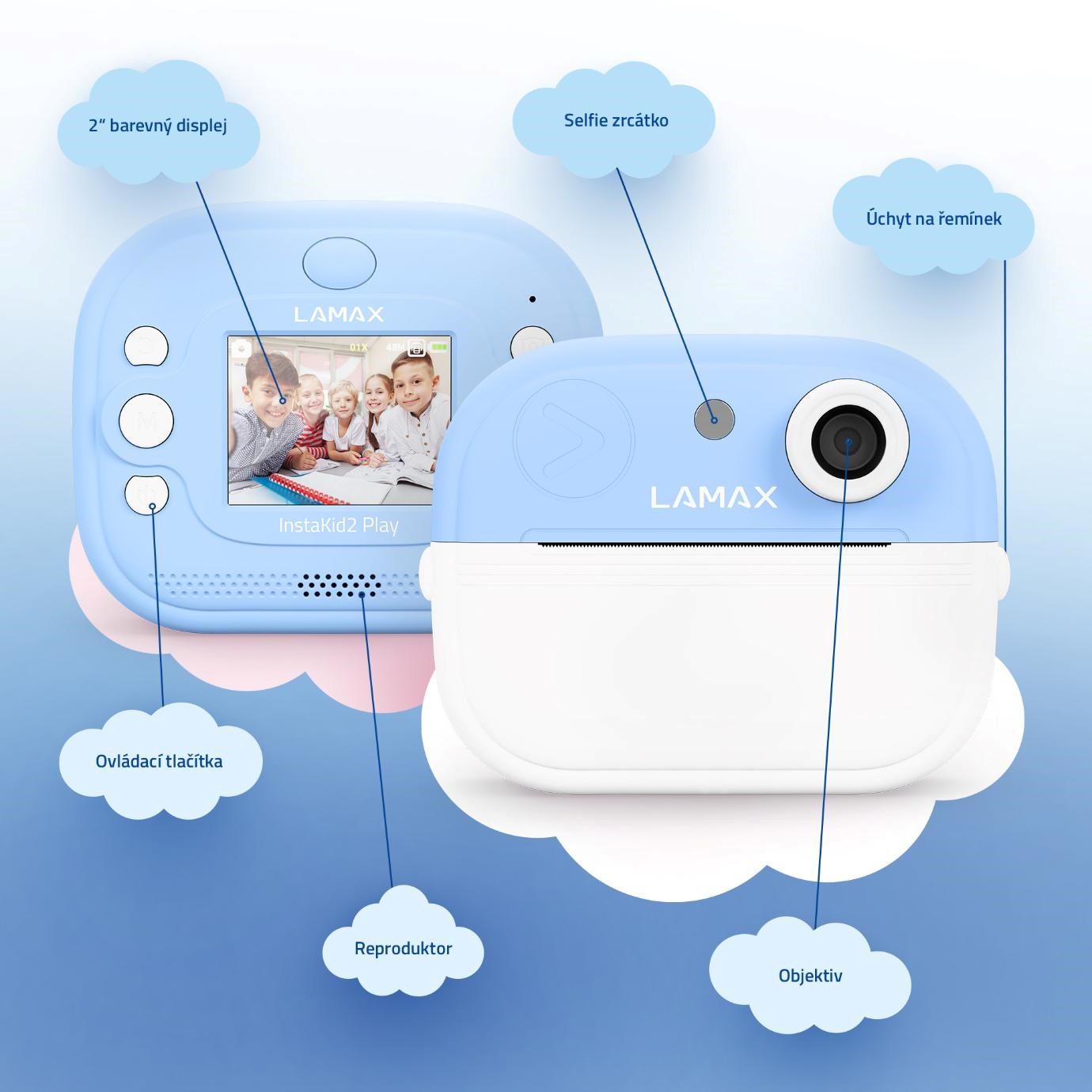 LAMAX InstaKid2 Play modrá