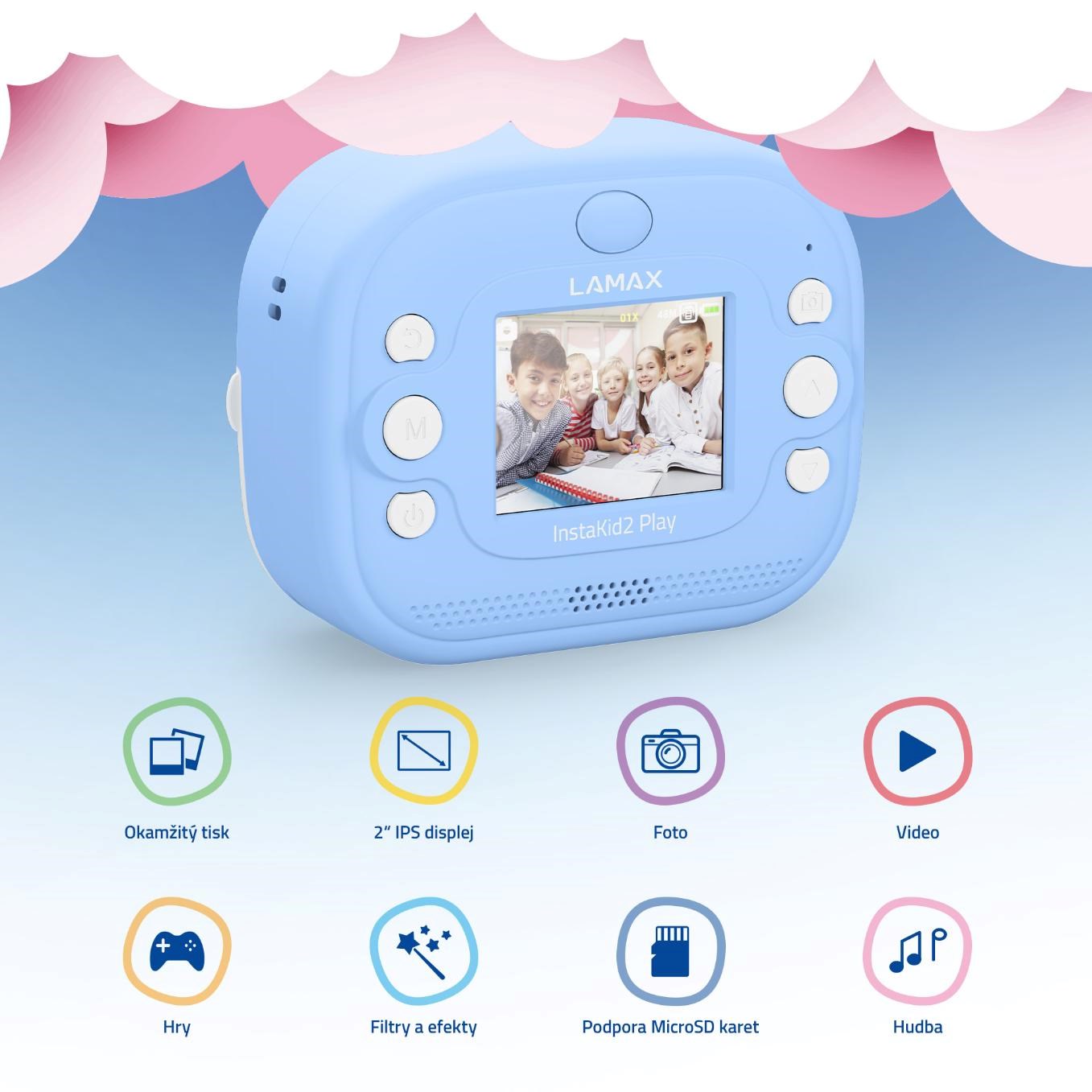 LAMAX InstaKid2 Play modrá