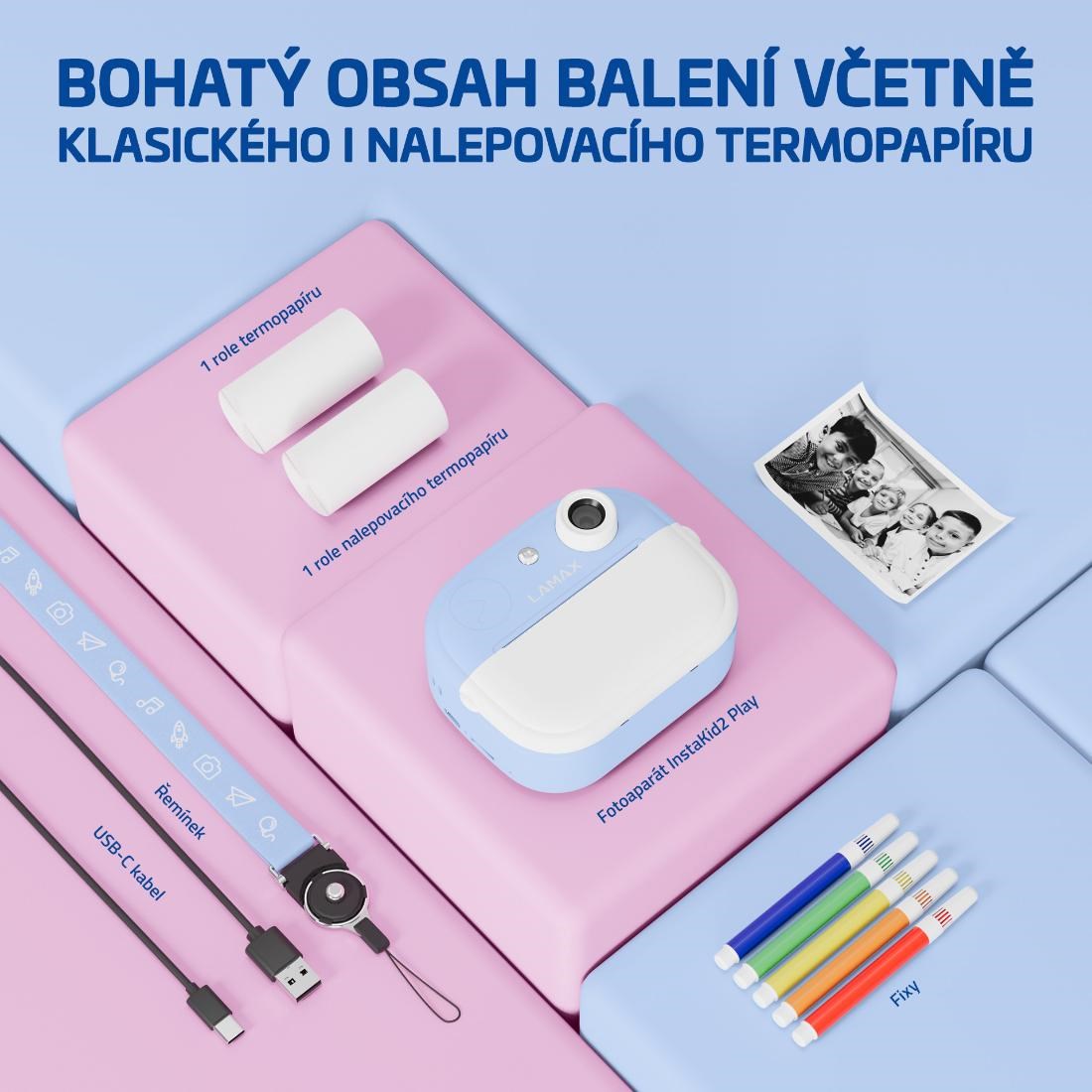 LAMAX InstaKid2 Play modrá