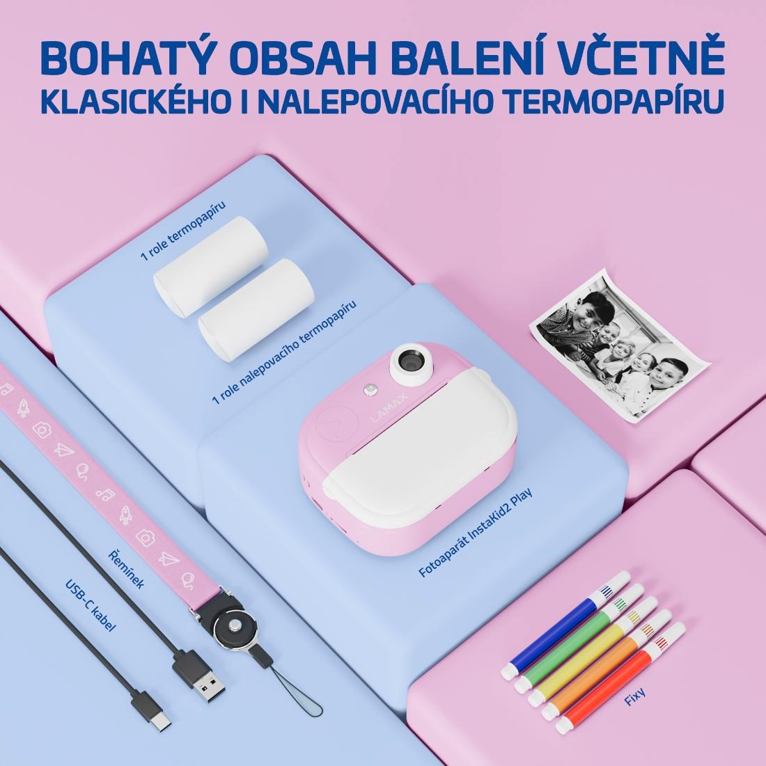 LAMAX InstaKid2 Play růžová