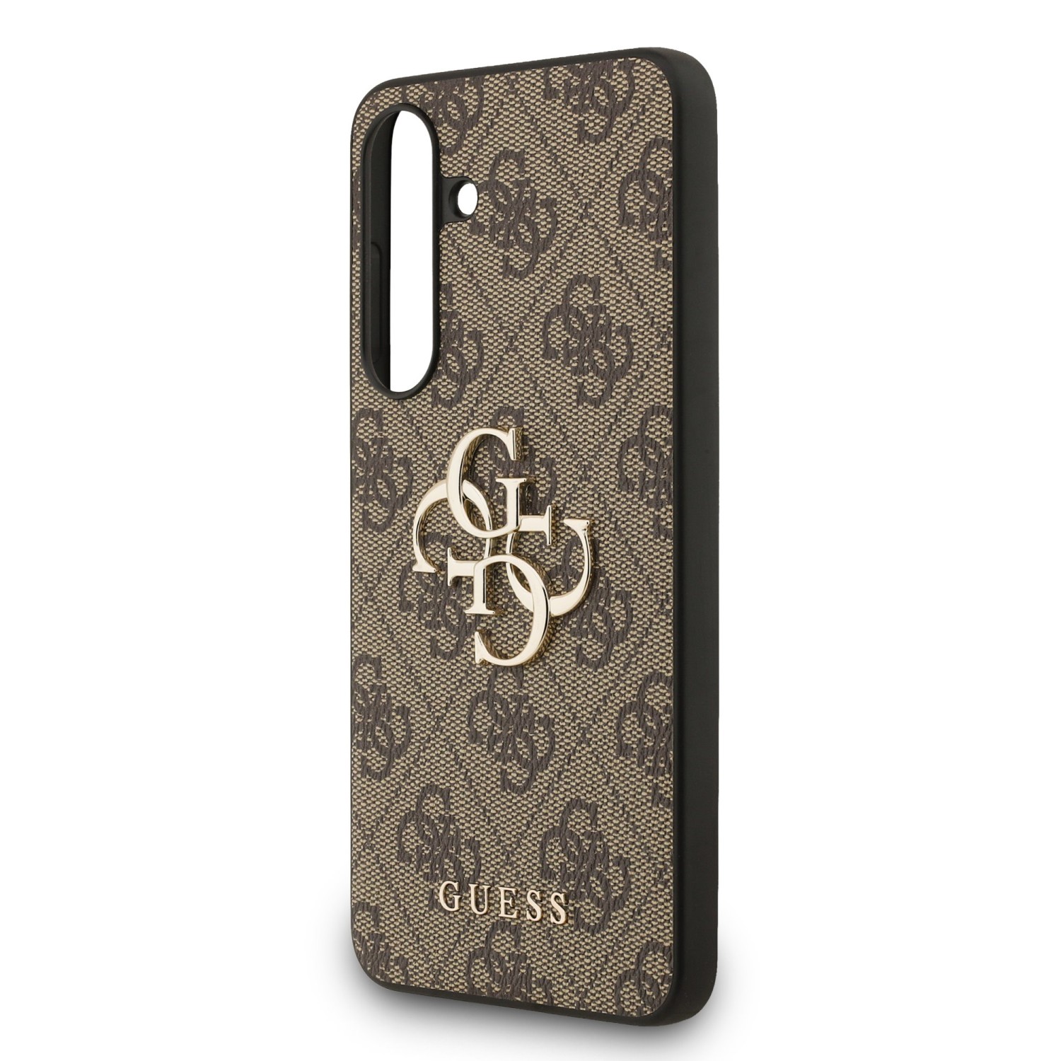Guess PU 4G Metal Logo Zadní Kryt pro Samsung Galaxy S25 FE Brown