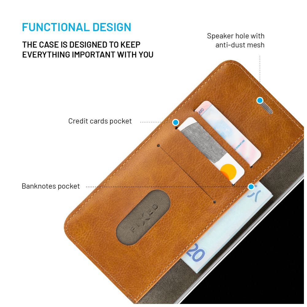 Pouzdro typu kniha FIXED Opus pro Samsung Galaxy A37 5G, hnědé