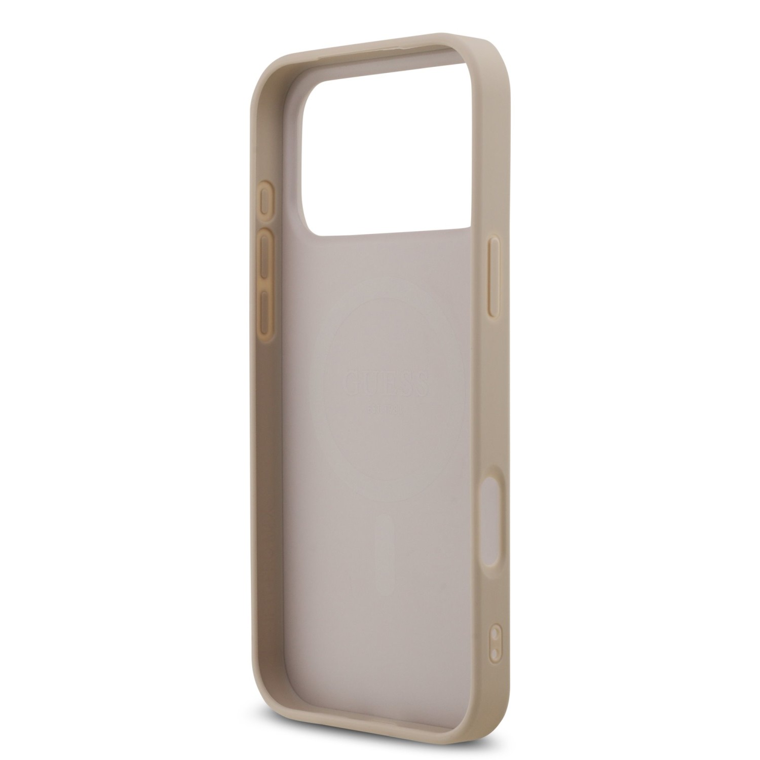 Guess PU Leather 4G Colored Ring MagSafe Zadní Kryt pro iPhone 17 Pro Max Pink