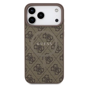 Zadní kryt Guess PU Leather 4G Colored Ring Magnetic pro Apple iPhone 17 Pro Max, hnědá