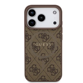 Zadní kryt Guess PU Leather 4G Colored Ring Magnetic pro Apple iPhone 17 Pro, hnědá