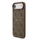 Guess PU Leather 4G Colored Ring MagSafe Zadní Kryt pro iPhone Air Brown