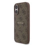 Guess PU Leather 4G Colored Ring MagSafe Zadní Kryt pro iPhone 17 Brown