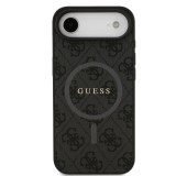 Guess PU Leather 4G Colored Ring MagSafe Zadní Kryt pro iPhone Air Black