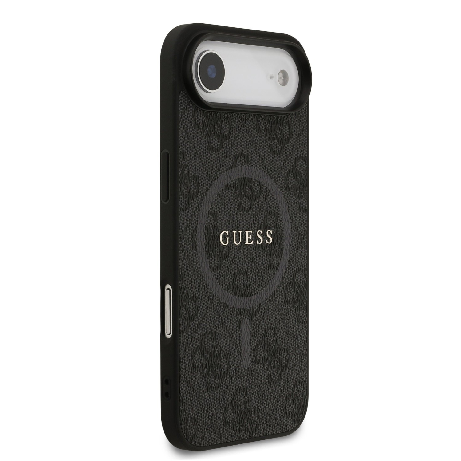 Guess PU Leather 4G Colored Ring MagSafe Zadní Kryt pro iPhone Air Black