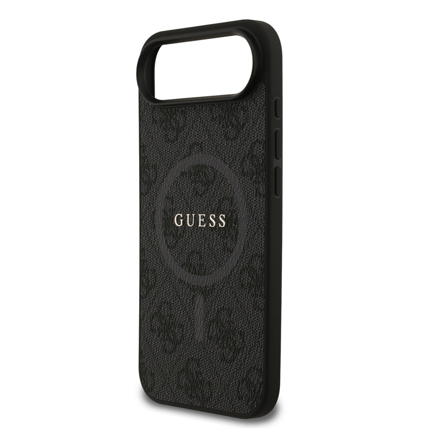 Guess PU Leather 4G Colored Ring MagSafe Zadní Kryt pro iPhone Air Black