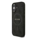 Guess PU Leather 4G Colored Ring MagSafe Zadní Kryt pro iPhone 17 Black