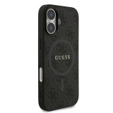 Guess PU Leather 4G Colored Ring MagSafe Zadní Kryt pro iPhone 17 Black