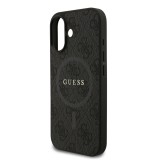 Guess PU Leather 4G Colored Ring MagSafe Zadní Kryt pro iPhone 17 Black