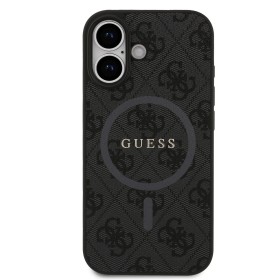 Zadní kryt Guess PU Leather 4G Colored Ring Magnetic pro Apple iPhone 17, černá