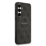 Guess PU Leather 4G Colored Ring MagSafe Zadní Kryt pro Samsung Galaxy S25 FE Black