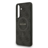 Guess PU Leather 4G Colored Ring MagSafe Zadní Kryt pro Samsung Galaxy S25 FE Black