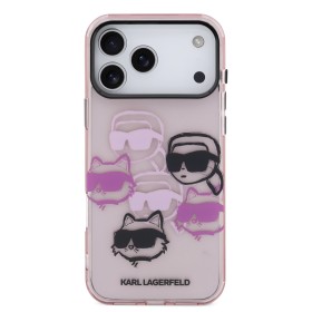 Zadní kryt Karl Lagerfeld IML Multi K&CH Heads pro Apple iPhone 17 Pro Max, růžová