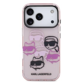 Zadní kryt Karl Lagerfeld IML Multi K&CH Heads pro Apple iPhone 17 Pro, růžová