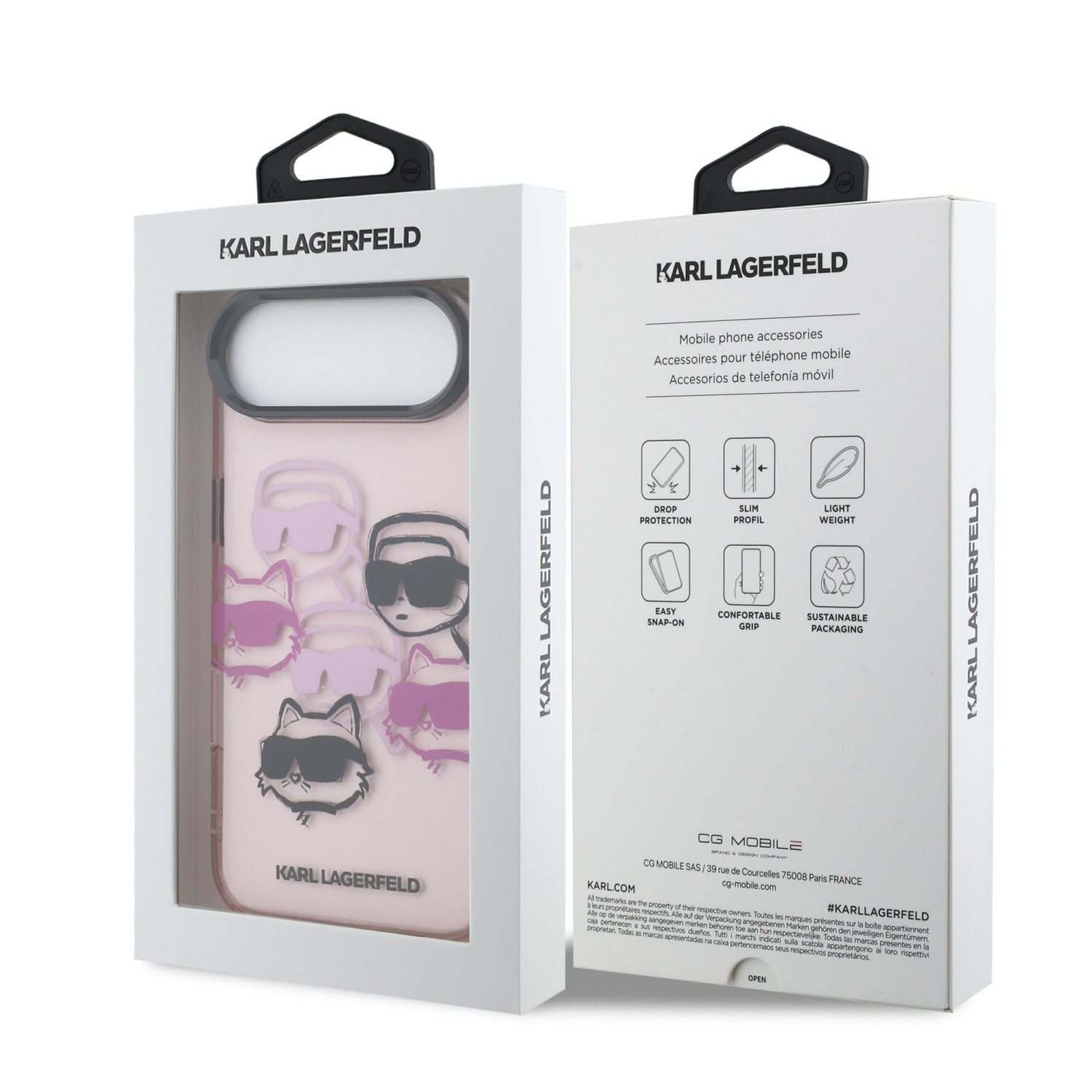 Karl Lagerfeld IML Multi K&CH Heads Zadní Kryt pro iPhone Air Pink