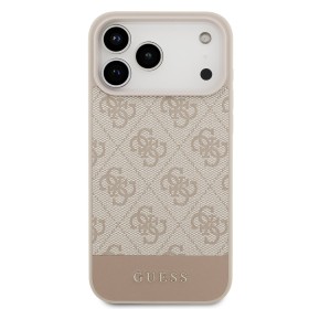 Zadní kryt Guess PU 4G Stripe pro Apple iPhone 17 Pro Max, růžová