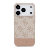Guess PU 4G Stripe Zadní Kryt pro iPhone 17 Pro Pink