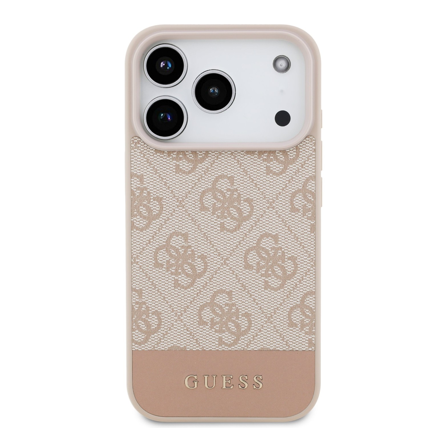 Guess PU 4G Stripe Zadní Kryt pro iPhone 17 Pro Pink