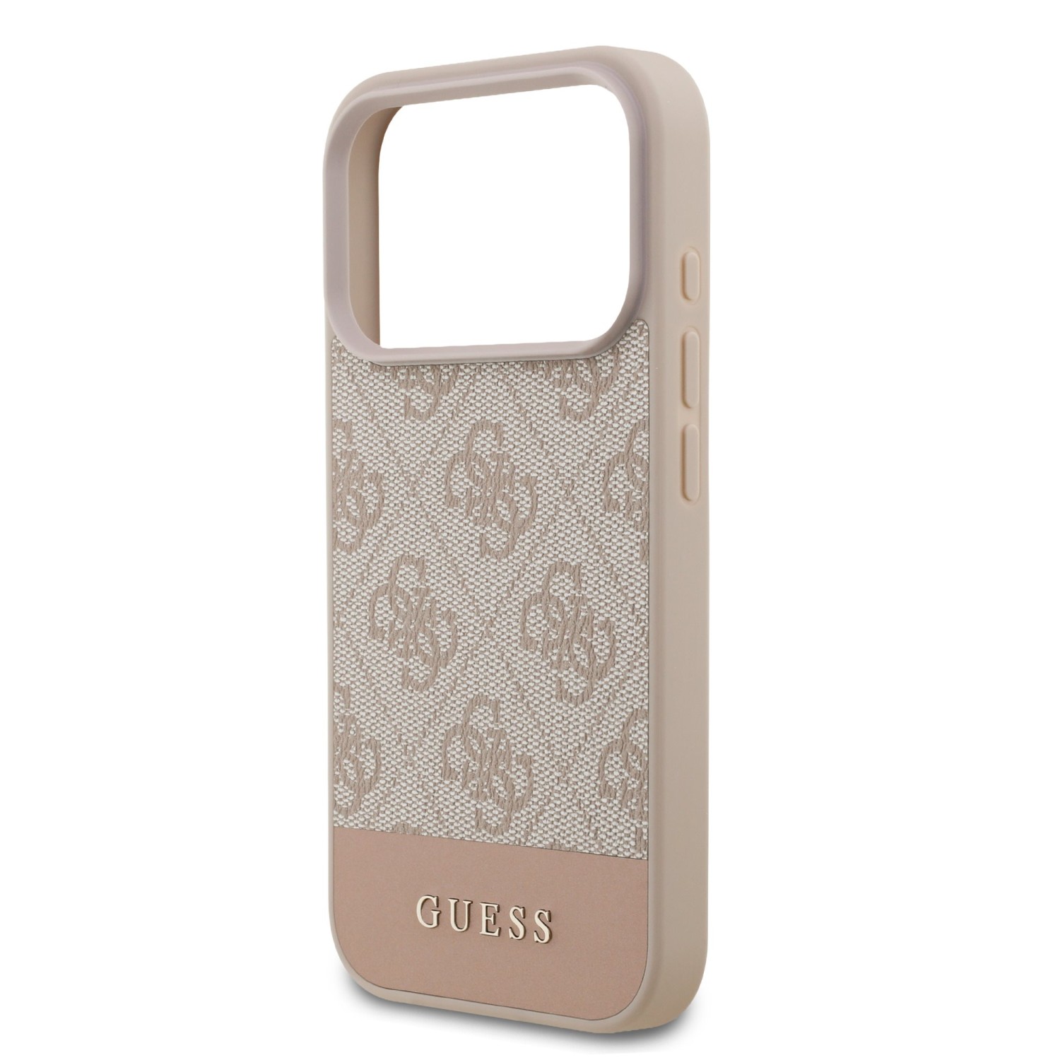 Guess PU 4G Stripe Zadní Kryt pro iPhone 17 Pro Pink