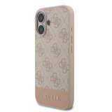 Guess PU 4G Stripe Zadní Kryt pro iPhone 17 Pink