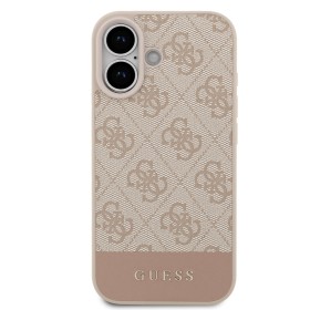 Zadní kryt Guess PU 4G Stripe pro Apple iPhone 17, růžová
