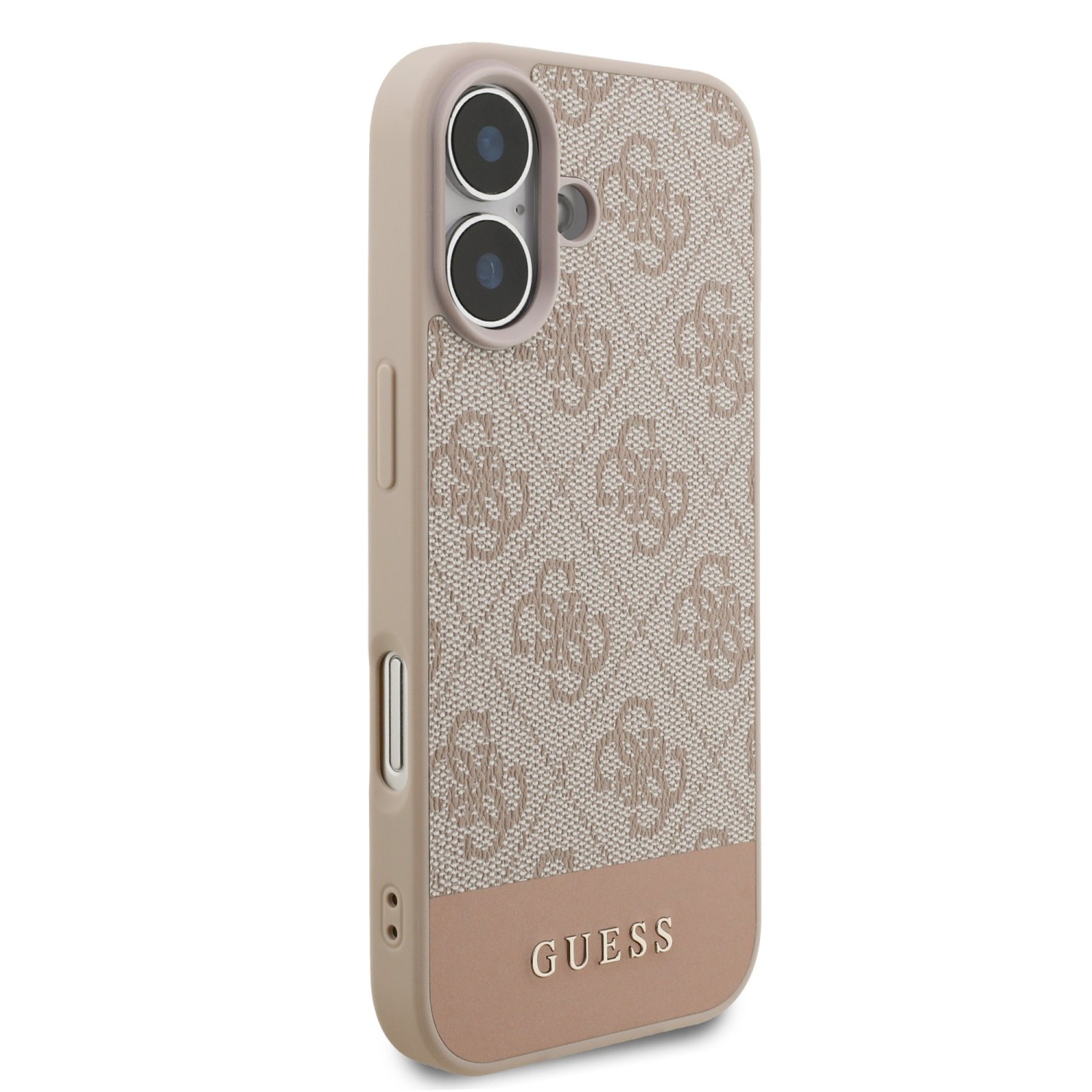 Guess PU 4G Stripe Zadní Kryt pro iPhone 17 Pink