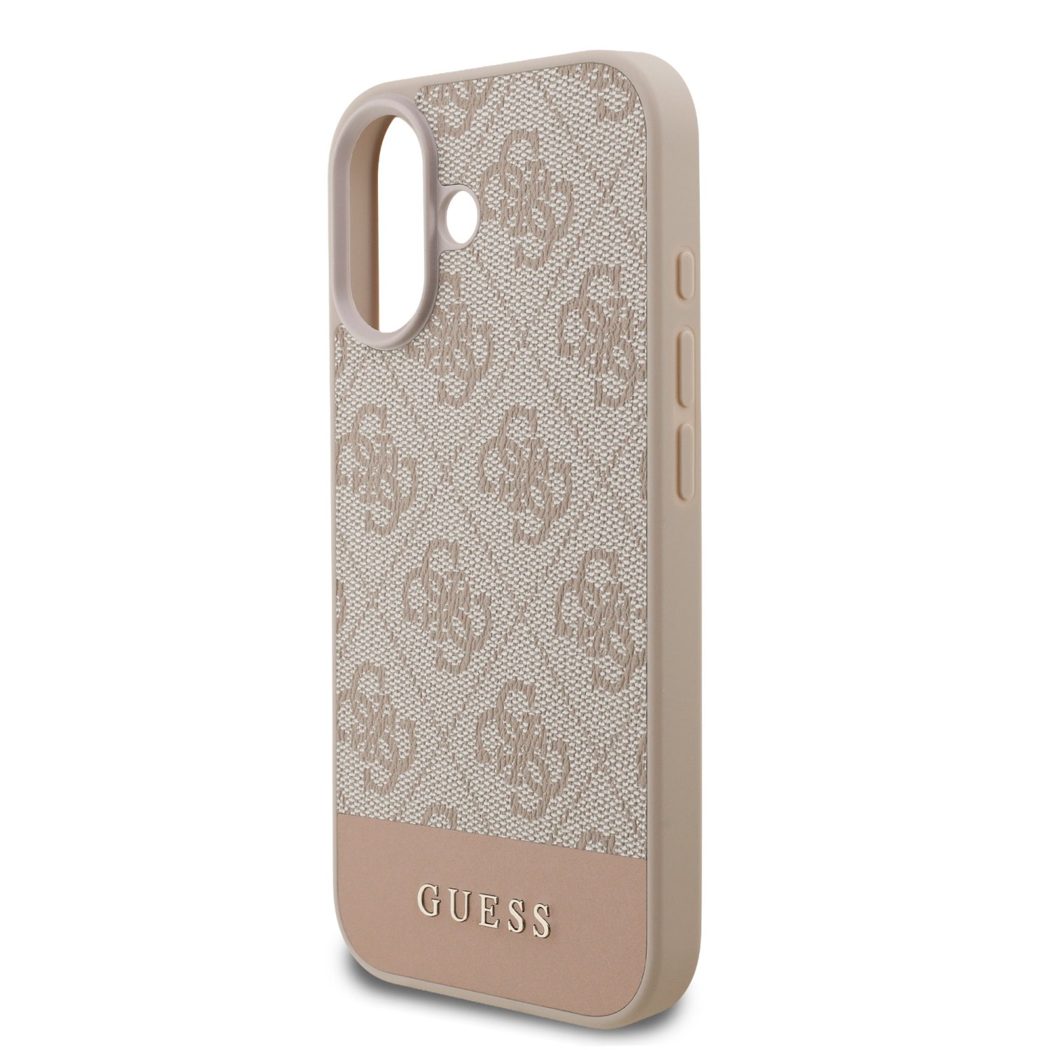 Guess PU 4G Stripe Zadní Kryt pro iPhone 17 Pink