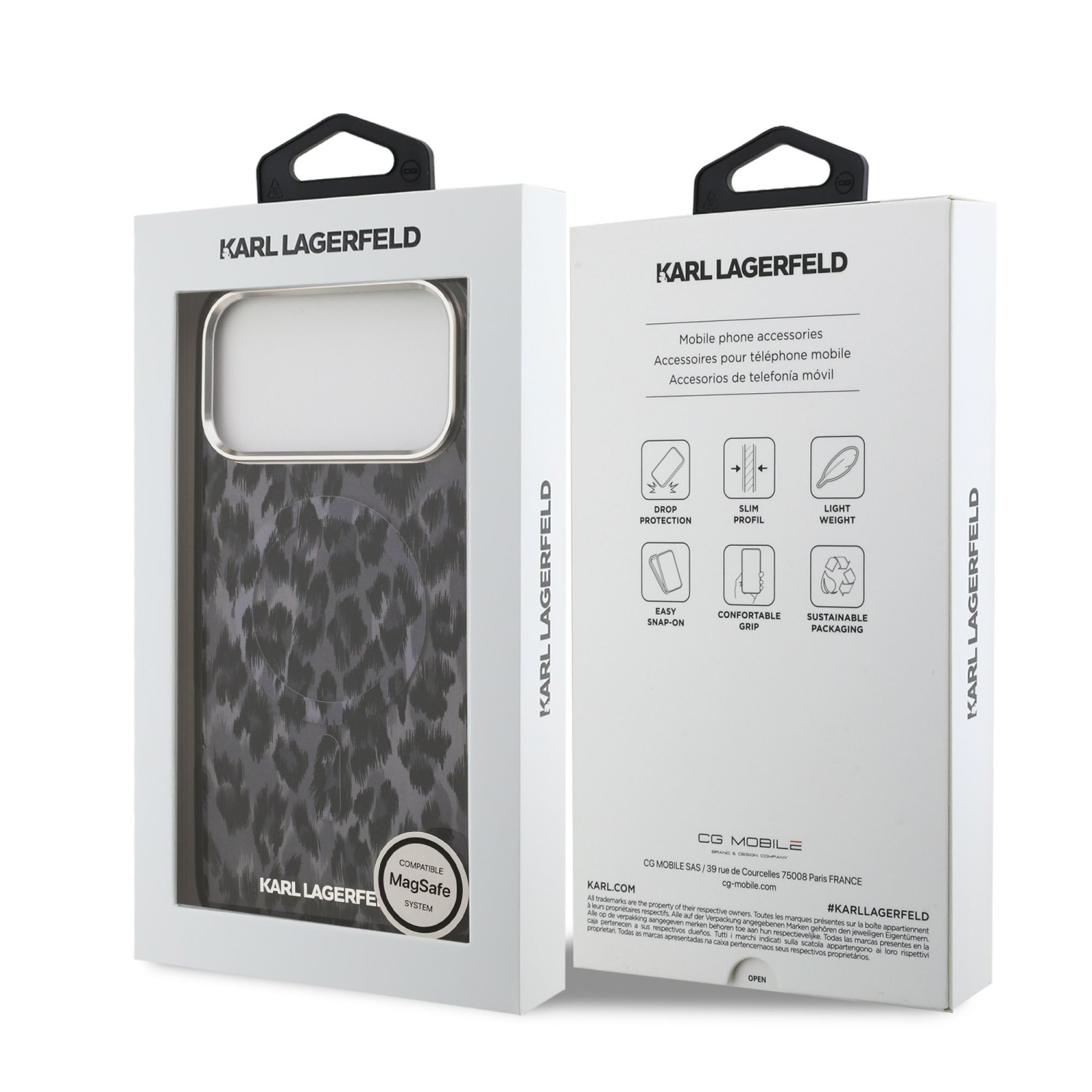 Karl Lagerfeld IML Leopard MagSafe Zadní Kryt pro iPhone 17 Pro Max Grey