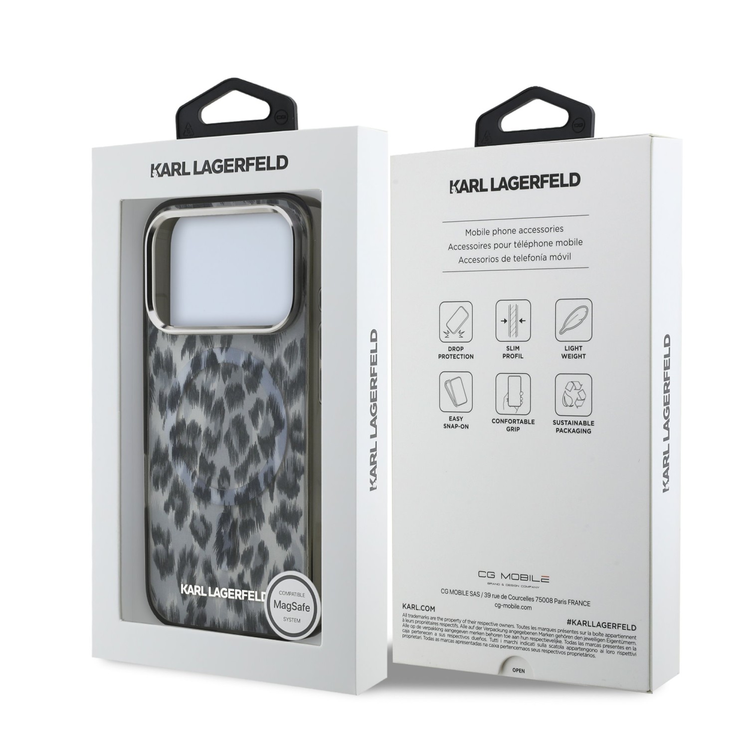 Karl Lagerfeld IML Leopard MagSafe Zadní Kryt pro iPhone 17 Pro Grey