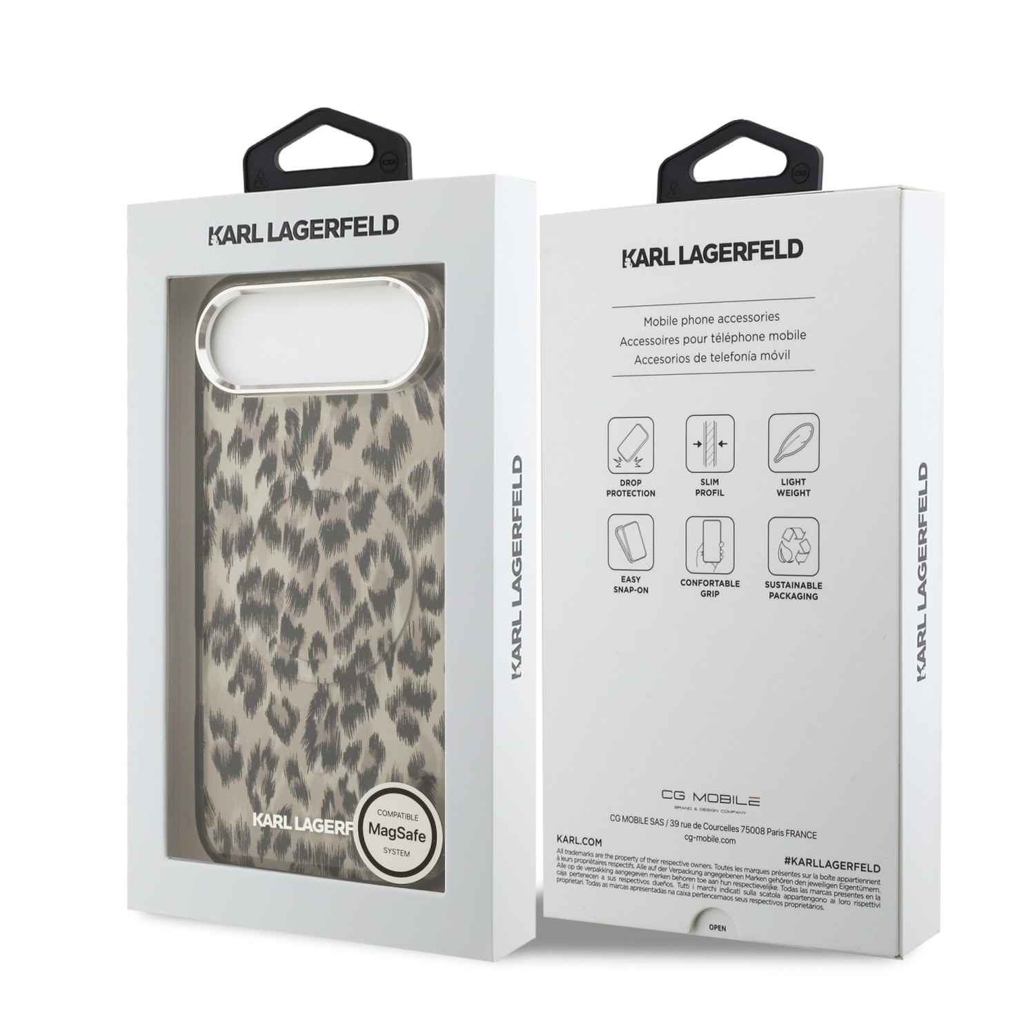 Karl Lagerfeld IML Leopard MagSafe Zadní Kryt pro iPhone Air Brown