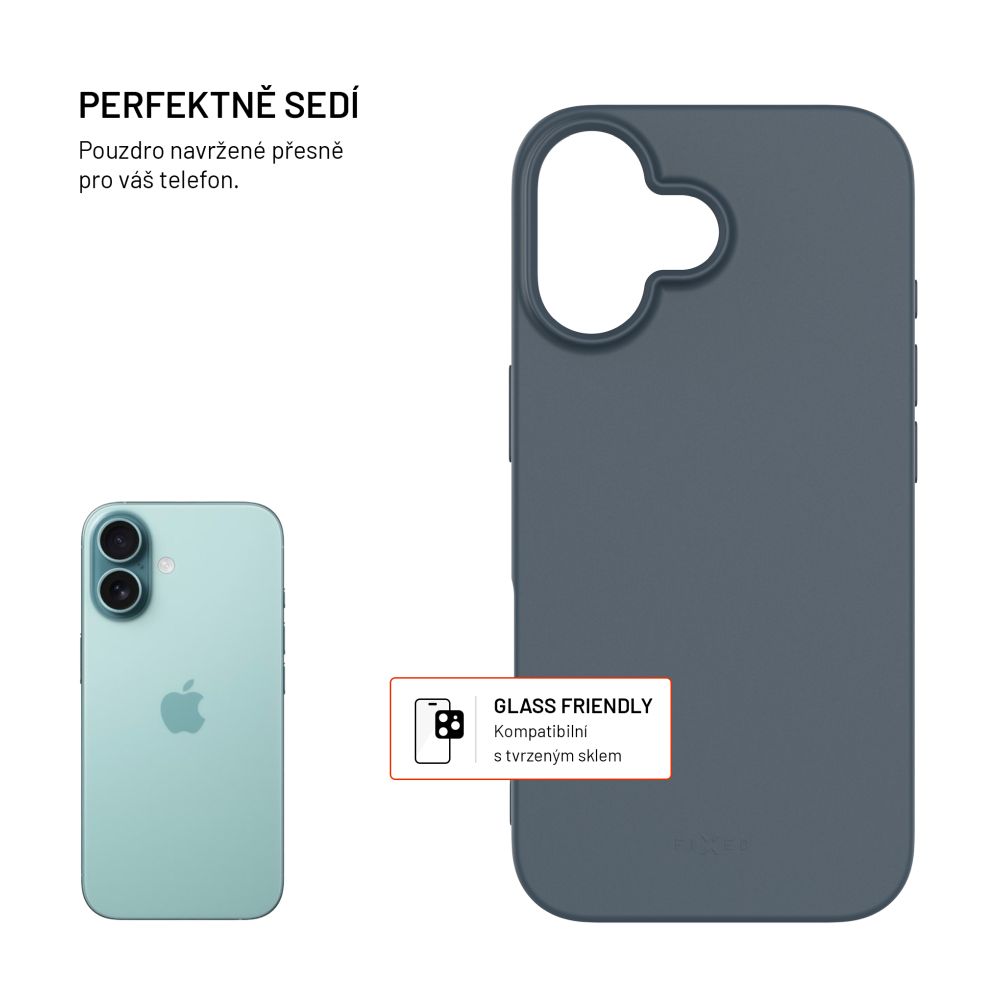 TPU gelový kryt FIXED ReStory pro Apple iPhone 16, modrý