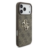 Guess PU 4G Metal Logo Zadní Kryt pro iPhone 17 Pro Max Brown