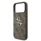 Guess PU 4G Metal Logo Zadní Kryt pro iPhone 17 Pro Max Brown
