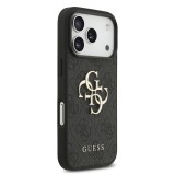 Guess PU 4G Metal Logo Zadní Kryt pro iPhone 17 Pro Grey