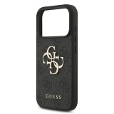Guess PU 4G Metal Logo Zadní Kryt pro iPhone 17 Pro Grey