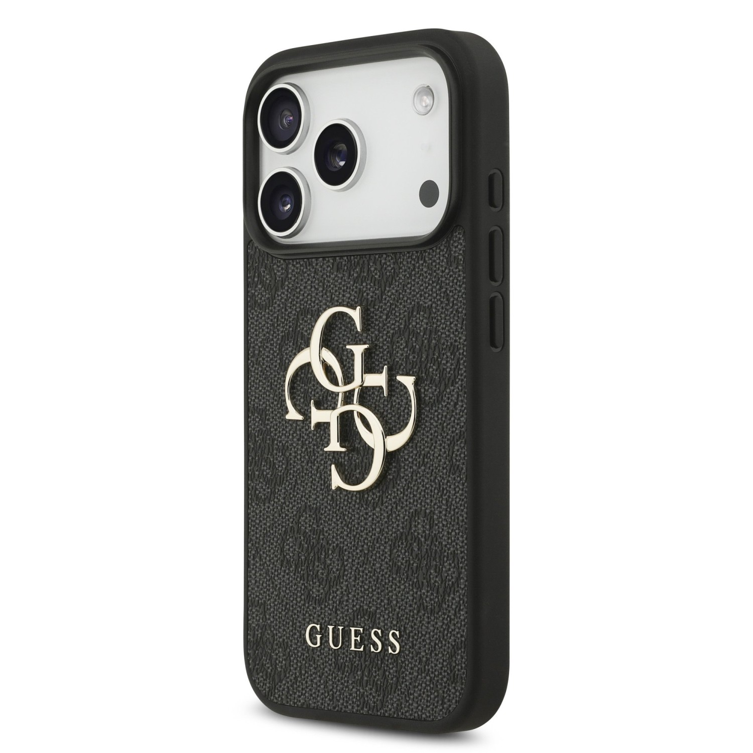 Guess PU 4G Metal Logo Zadní Kryt pro iPhone 17 Pro Grey