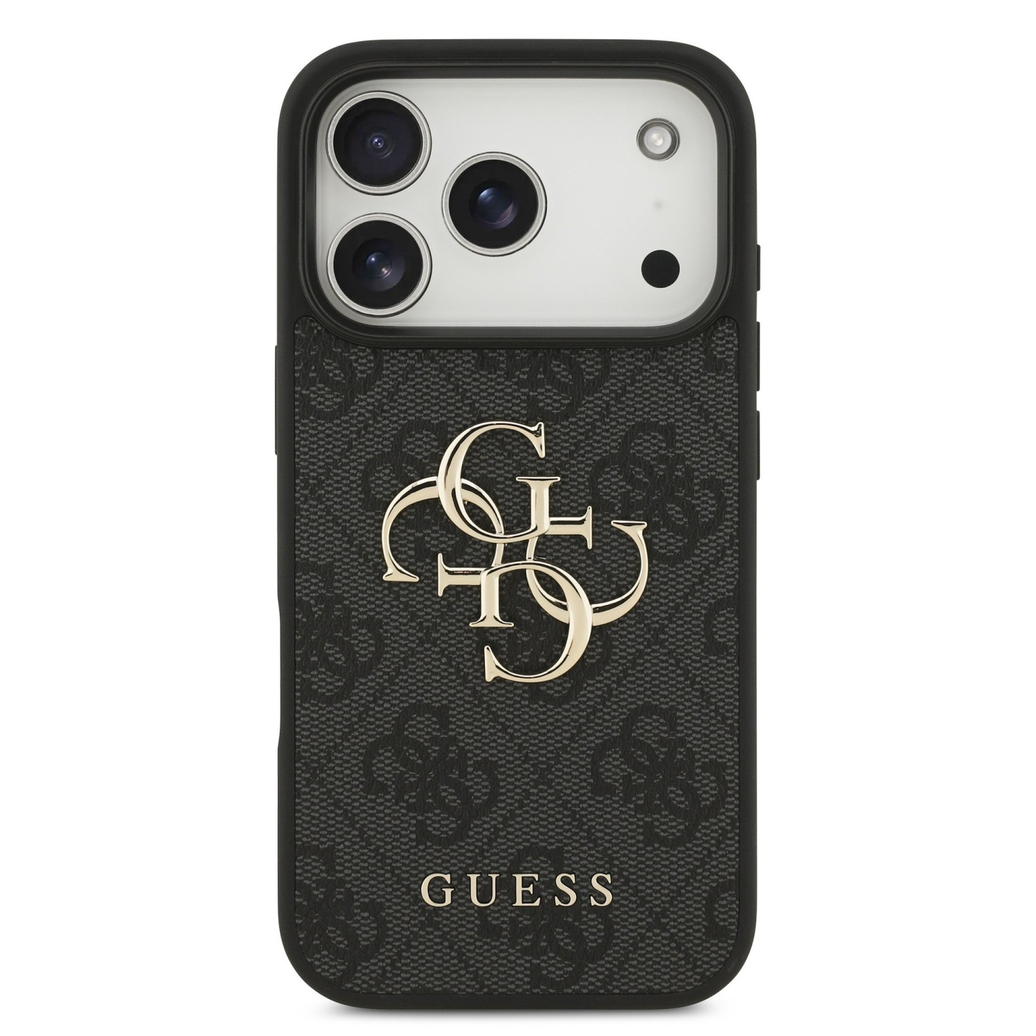 Guess PU 4G Metal Logo Zadní Kryt pro iPhone 17 Pro Grey