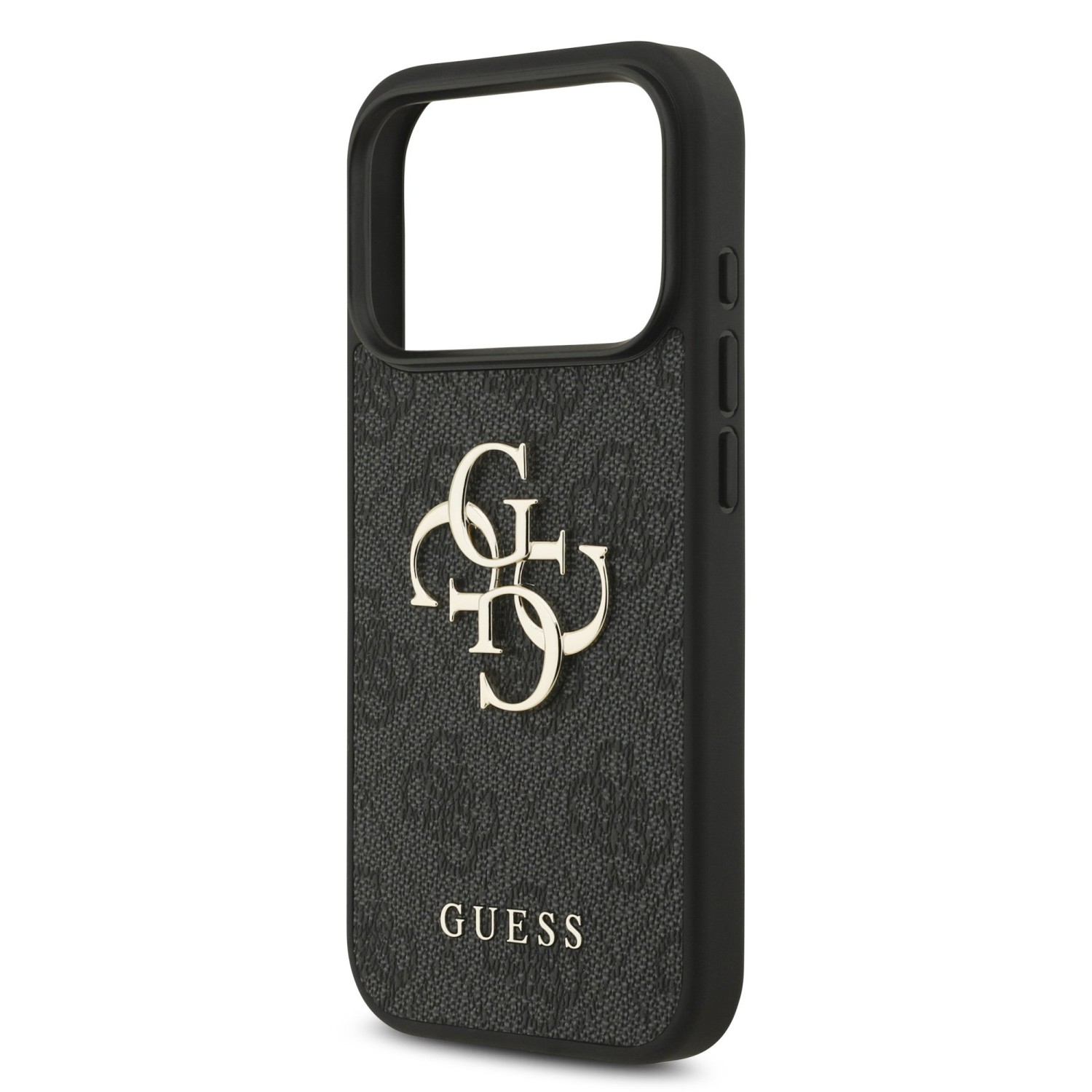 Guess PU 4G Metal Logo Zadní Kryt pro iPhone 17 Pro Grey