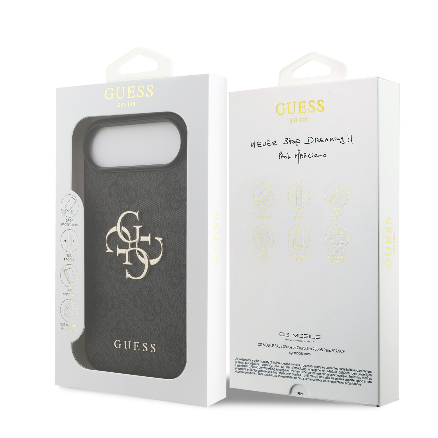 Guess PU 4G Metal Logo Zadní Kryt pro iPhone Air Grey