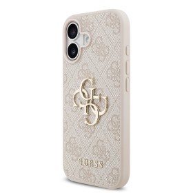 Zadní kryt Guess PU 4G Metal Logo pro Apple iPhone 17, růžová