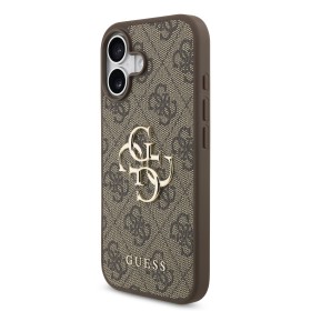 Zadní kryt Guess PU 4G Metal Logo pro Apple iPhone 17, hnědá