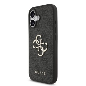 Zadní kryt Guess PU 4G Metal Logo pro Apple iPhone 17, šedá