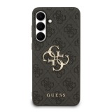 Guess PU 4G Metal Logo Zadní Kryt pro Samsung Galaxy S25 FE Grey