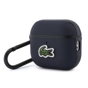 Pouzdro Lacoste Petit Pique Croc Logo Patch pro AirPods Pro 3, modrá