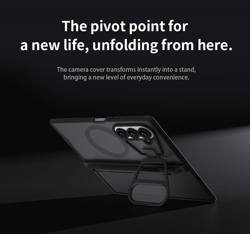 Nillkin CamShield Prop Magnetic Pen Slot Zadní Kryt pro Samsung Galaxy Z Fold 7 Transparent Black