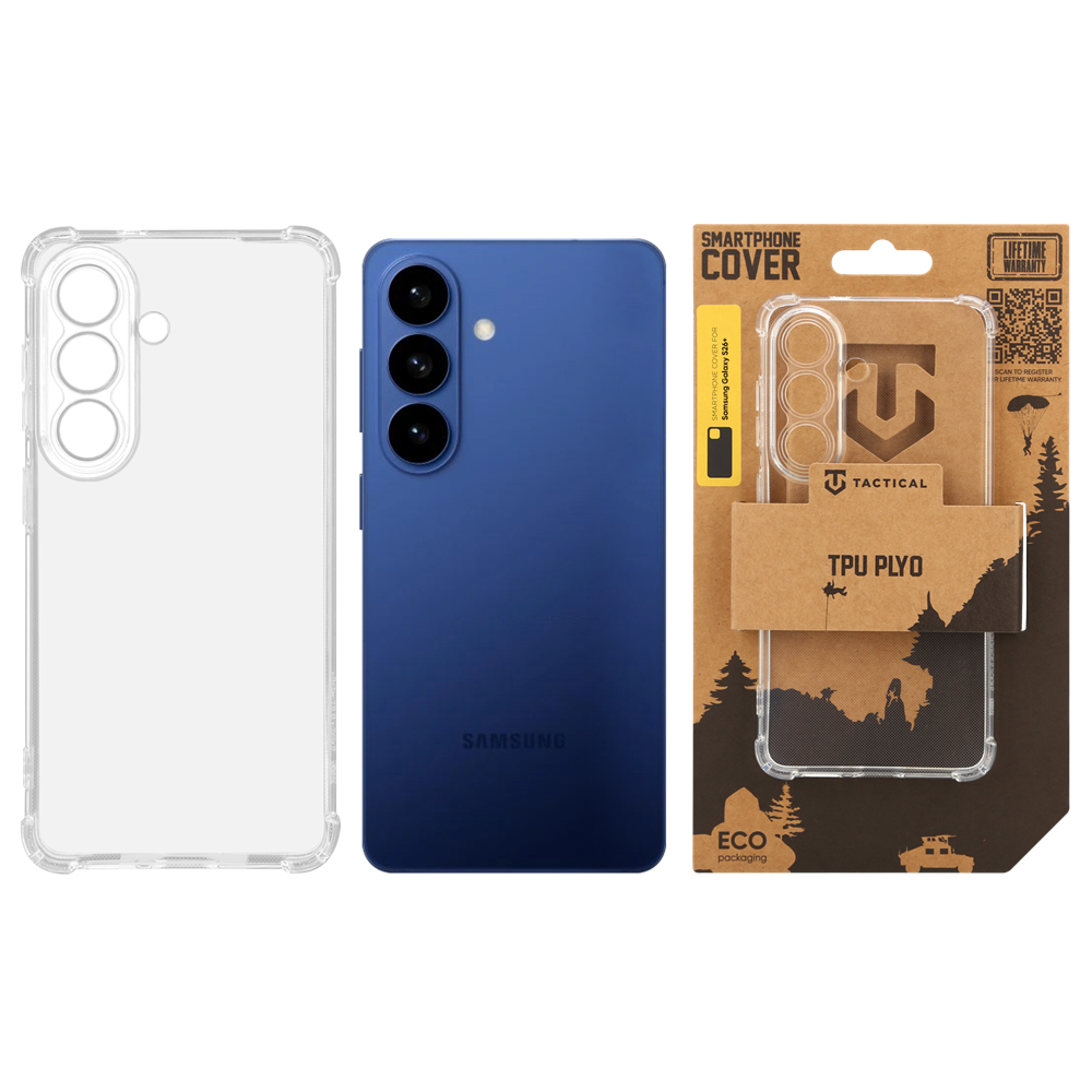 Tactical TPU Plyo Kryt pro Samsung Galaxy S26+ Transparent 